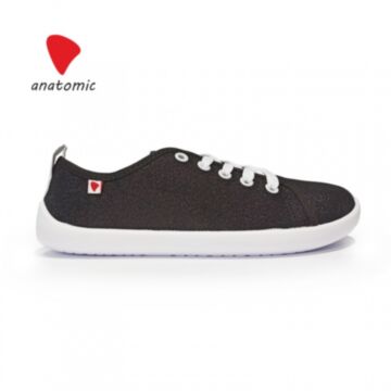 Anatomic NATURAL CANVAS črna sijaj bel podplat